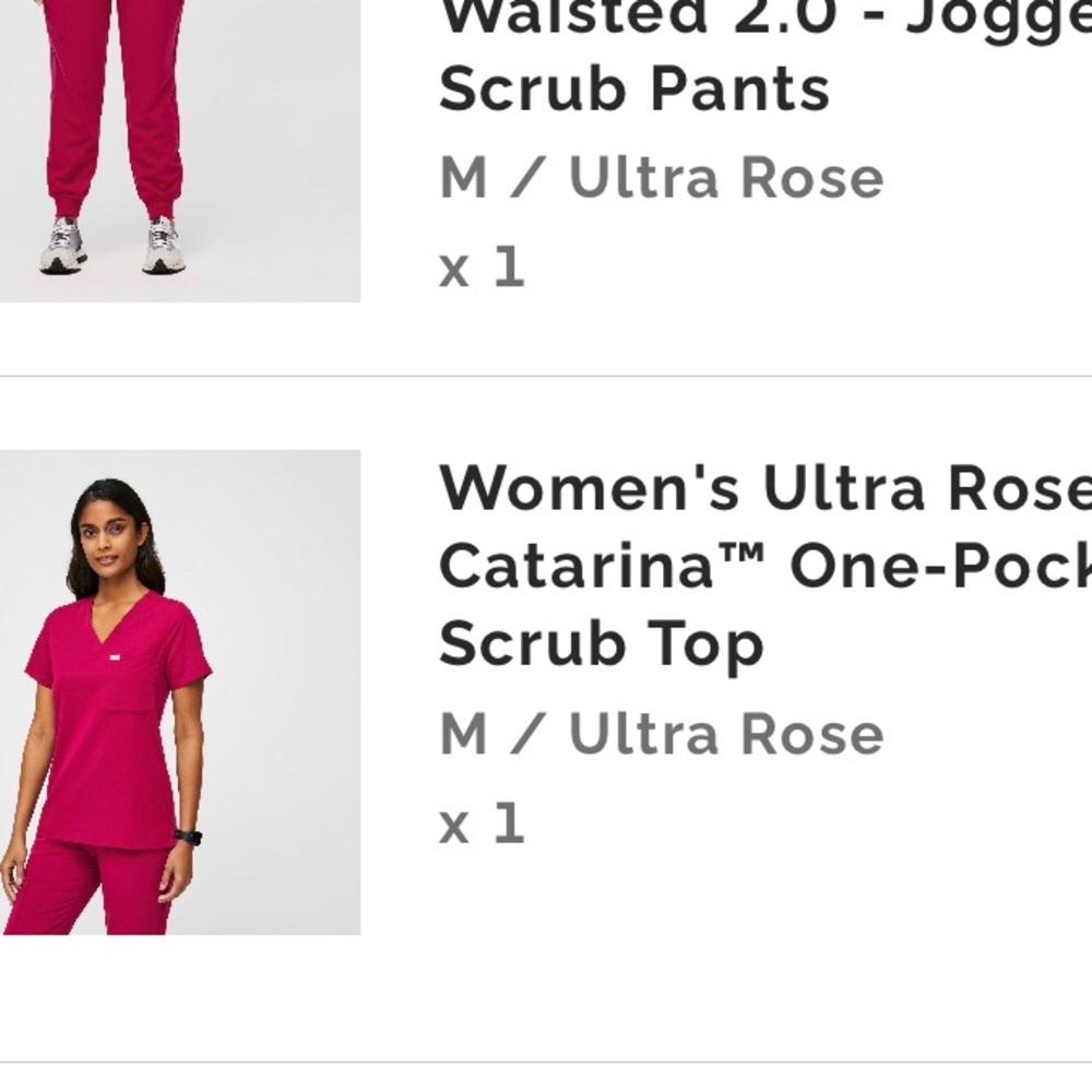 Figs ultra rose scrub top